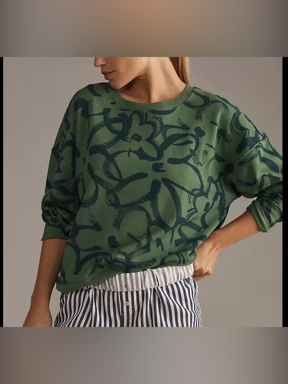 Maeve green sweatshirt woman’s crewneck sweater